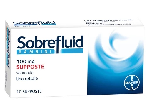 Supositorios SobrePIN Sobrefluid para niños, 10 supositorios de 100 mg, mucolítico.