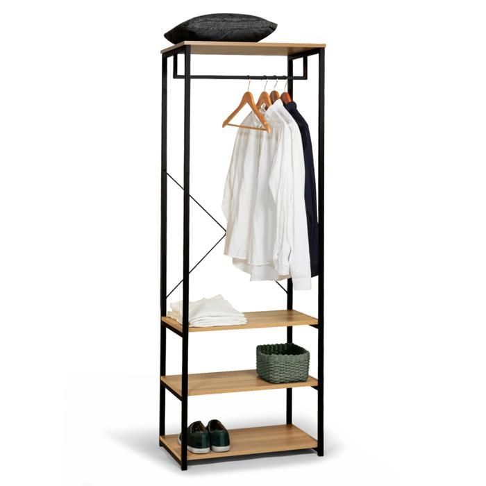 Guarda-roupa IDMARKET com 60 cm de largura, design industrial DETROIT.