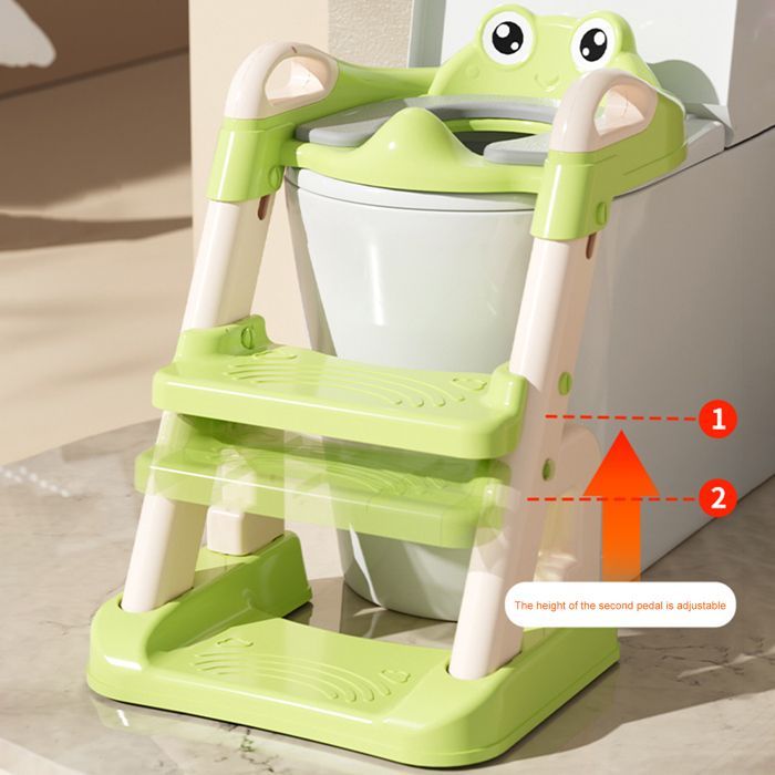 CREMLANK Reducteur WC pour enfant - 2 positions réglables - en PVC imperméables - VERT - 40*60*54CM
