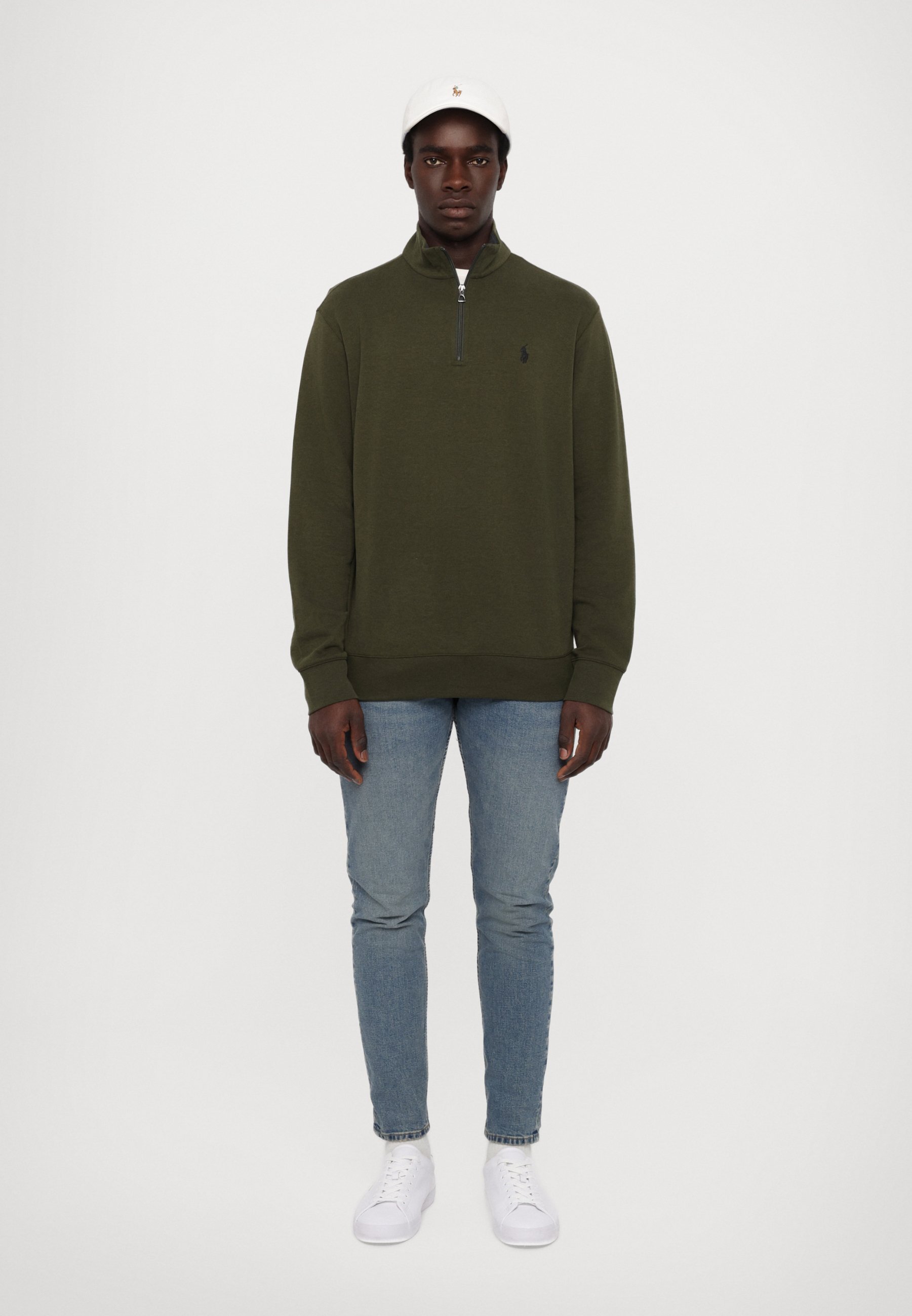 Polo Ralph Lauren LUXURY JERSEY QUARTER ZIP PULLOVER - Dressipluus - tumesinine