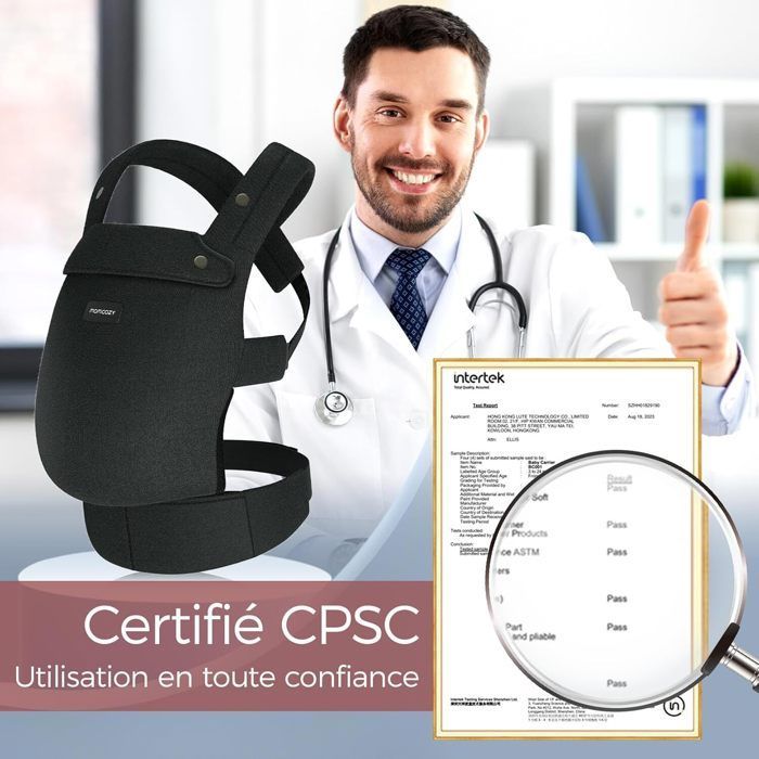 Portabebés Momcozy, portabebés ergonómico apto para bebés de 3,2 a 20 kg, negro.