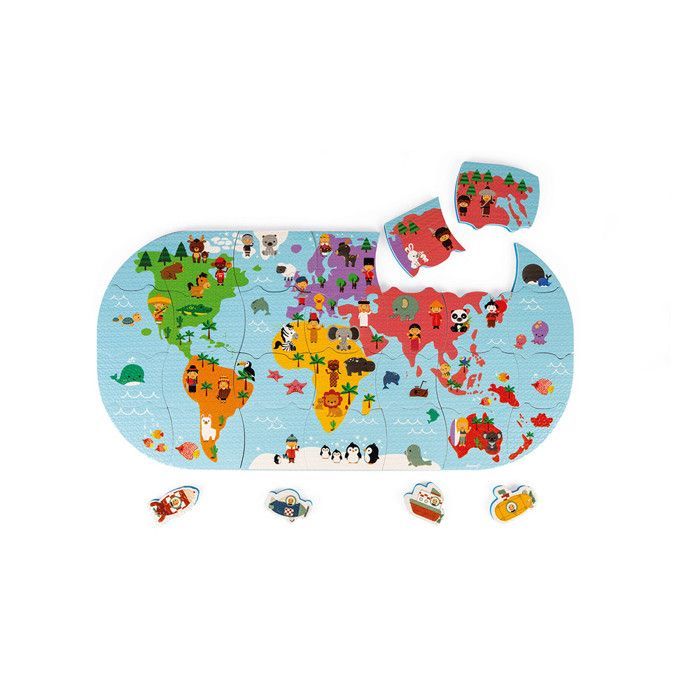 Puzzle da bagno mondiale - JANOD - 28 pezzi - Giocattolo da bagno originale