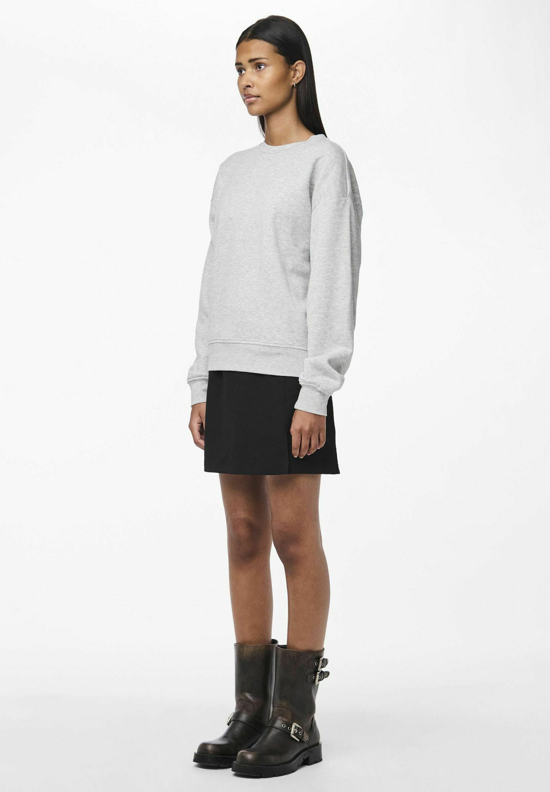 Pieces PCCHILLI LOOSE - Moletom - cinza mescla claro