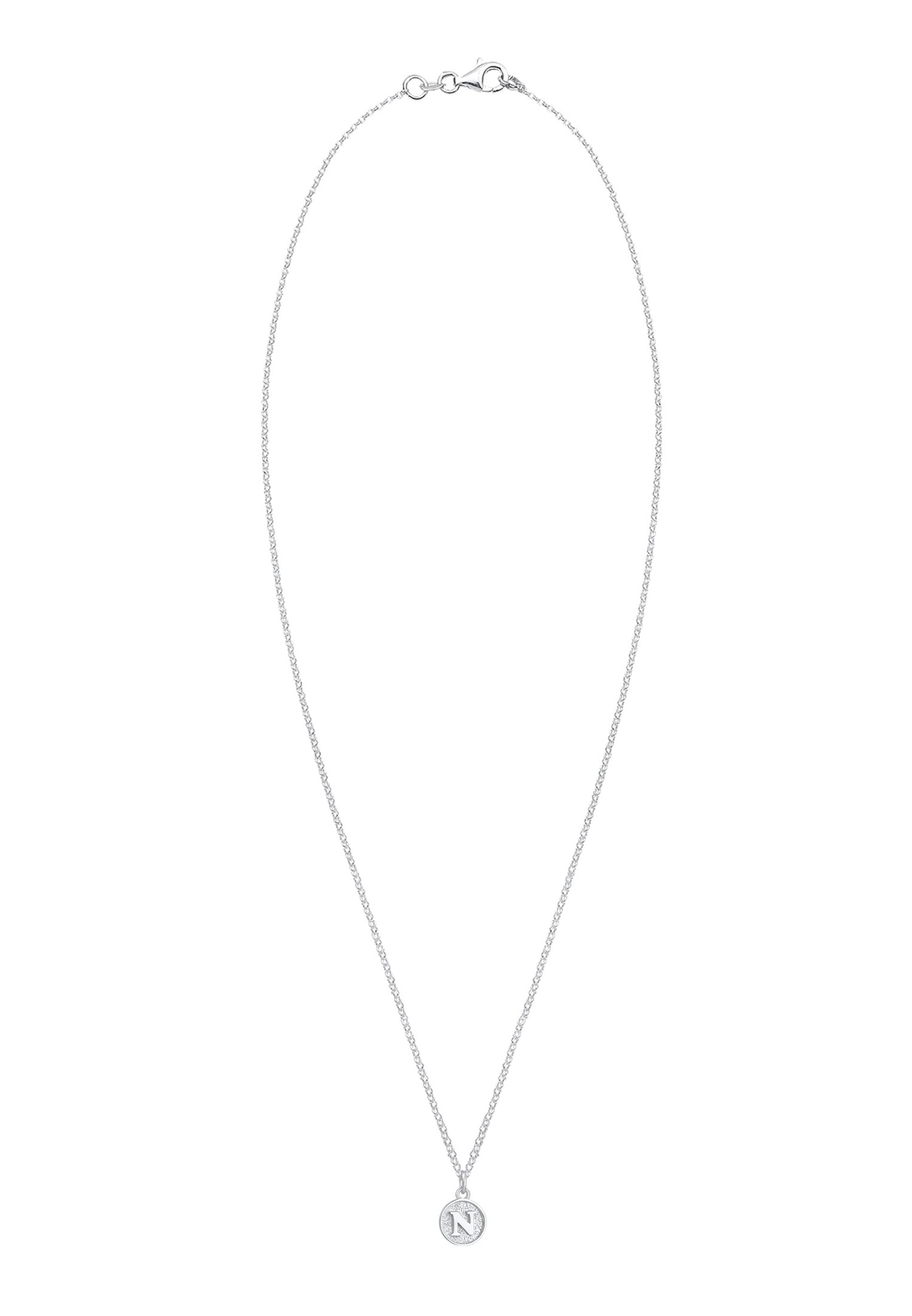 Elli Lettre N Pendentif Basic Collier Femme - (925/1000) Argent