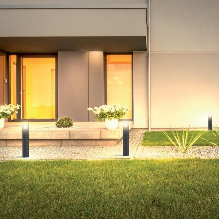Baliza de luz - XANLITE - Negro ahumado - IP44 - Casquillo E27 - 40W máx. - Jardín exterior