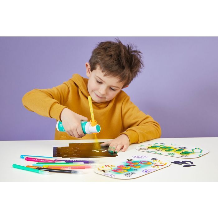 Aerografo, bomboletta spray per graffiti per bambini - Maped Creativ - Spray elettronico con pennarelli - Kit creativo per lavori manuali