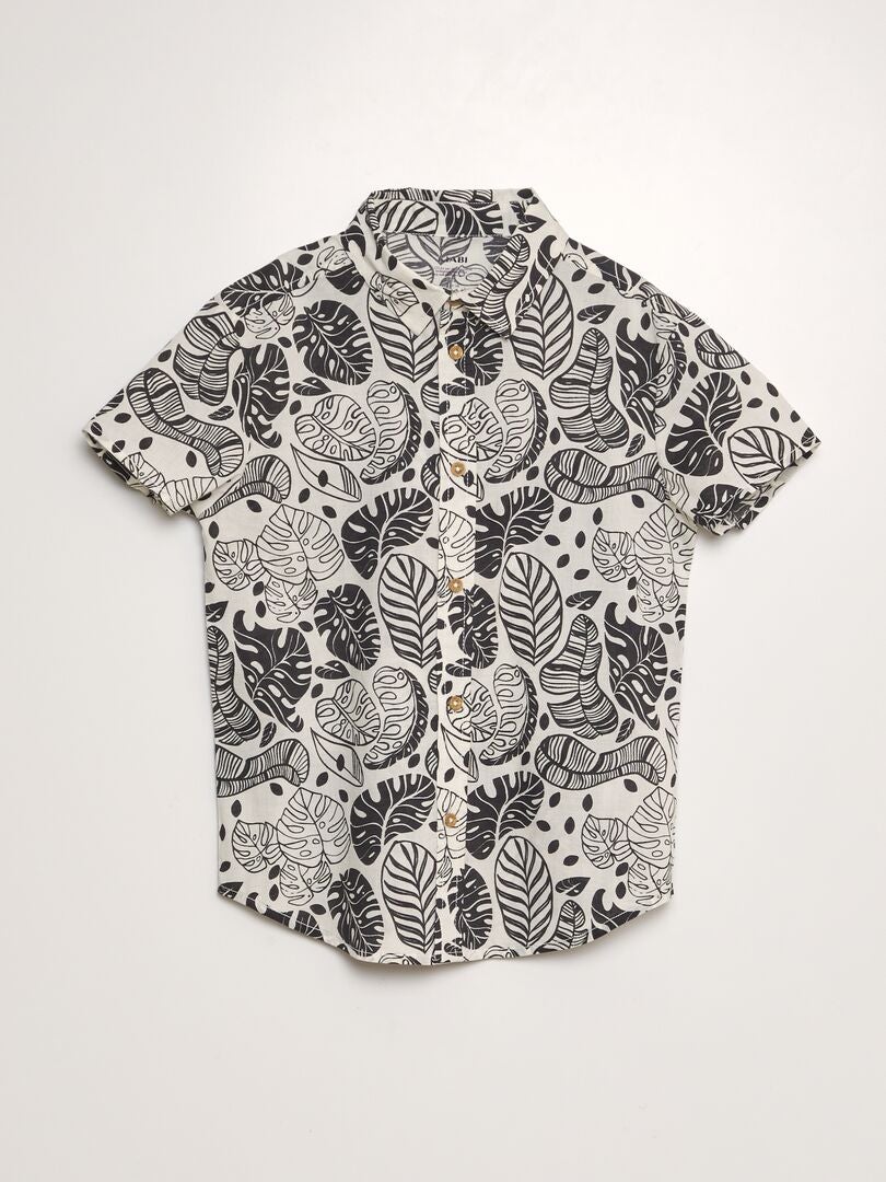 Camisa de manga corta estampada - BLANCA