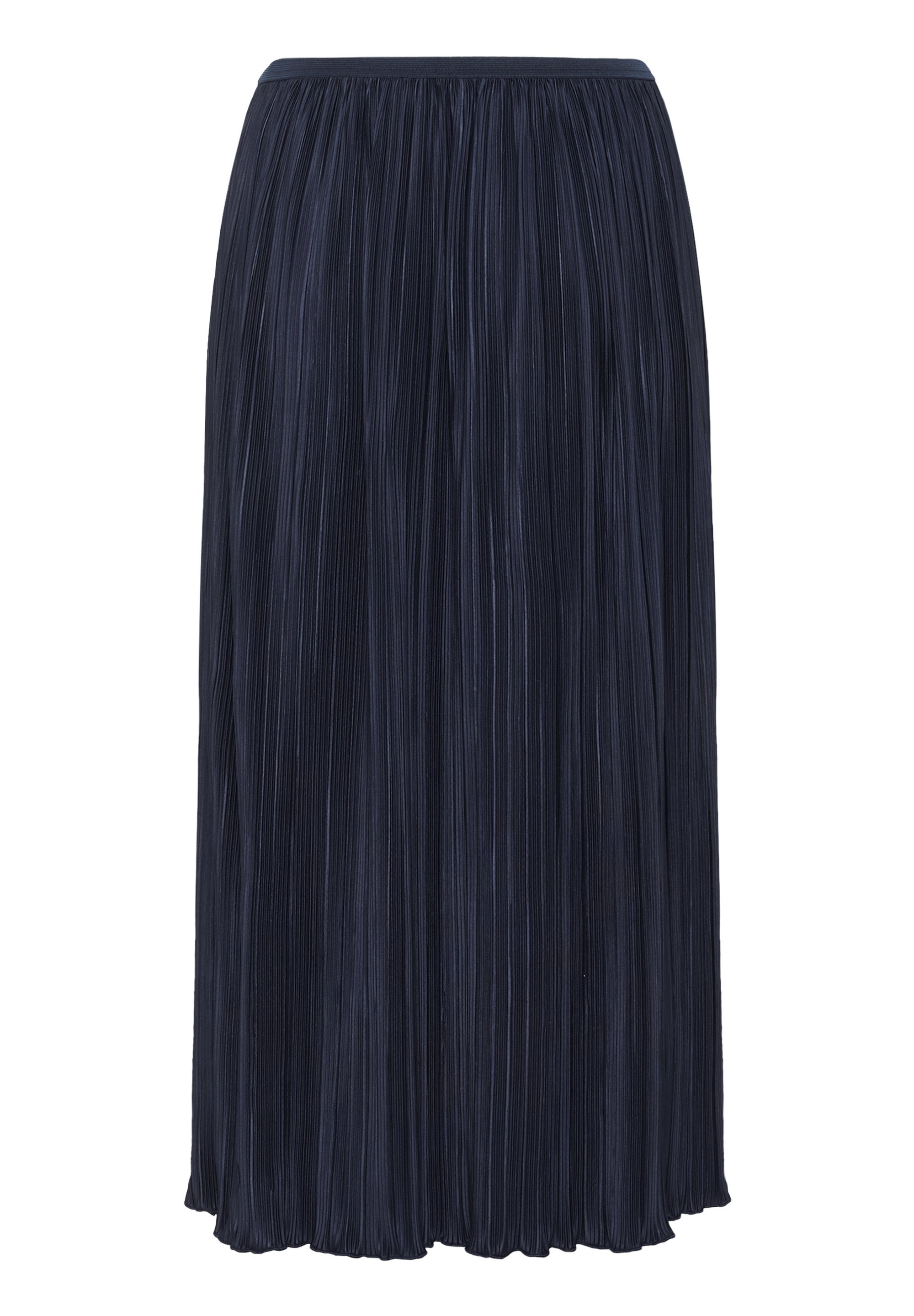 Crèmekleurige A-lijn rok - marineblauwe blazer