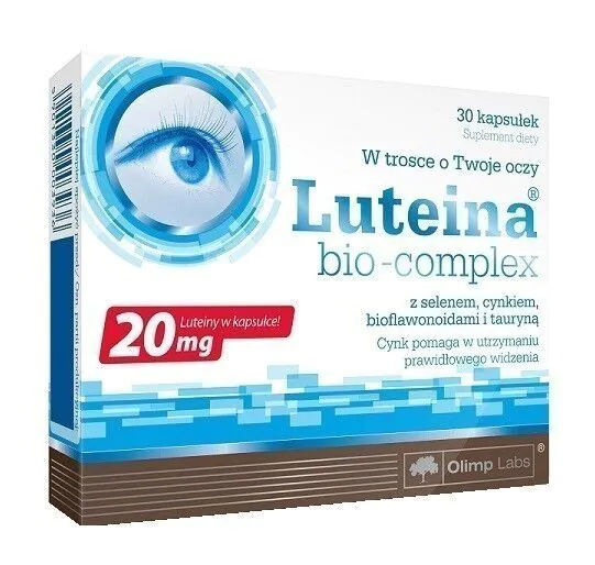 Olimp Luteina Bio-Complex, Suplement diety zawierający składniki wspomagające wzrok, Kapsułki