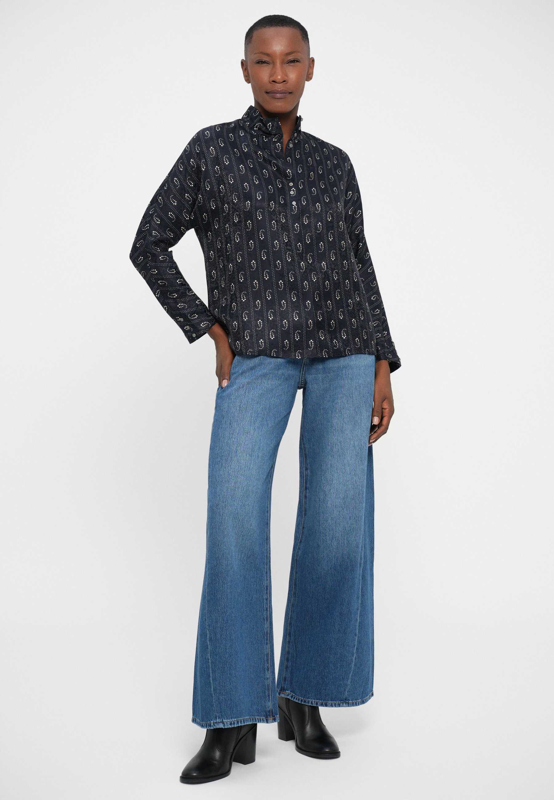Tory Burch blouse met knoopsluiting - medium marineblauw