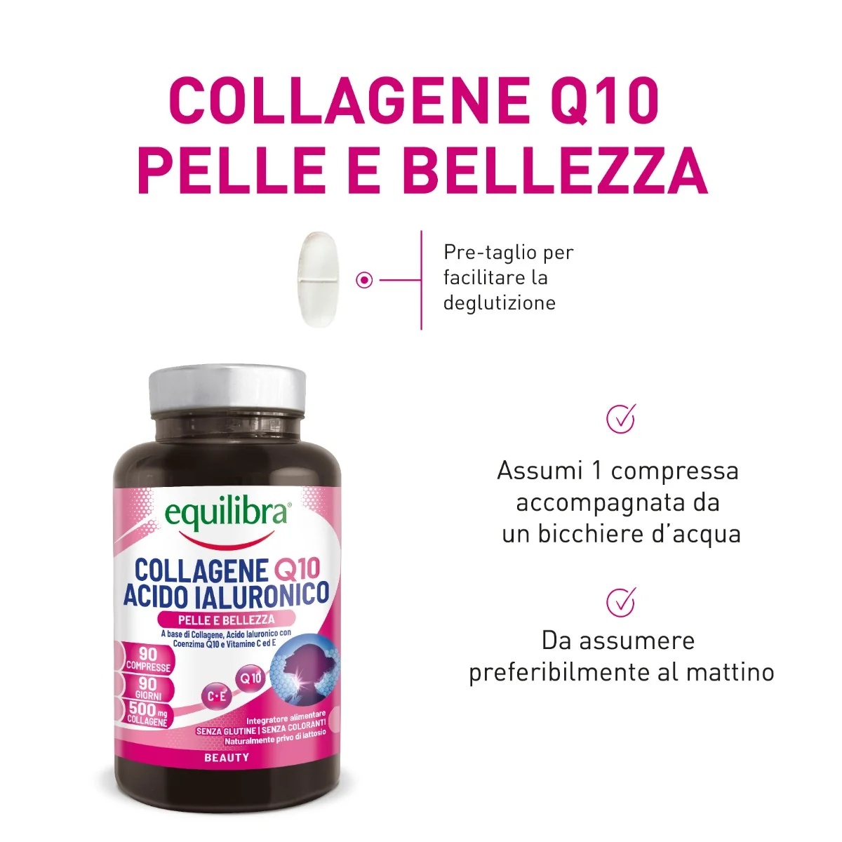 EQUILIBRA Equilibra Kolagen Q10 Hijaluronska kiselina 90 tableta protiv starenja