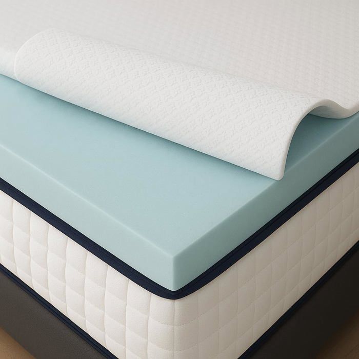 Visco-elastische gel matrastopper 90x190 cm 7 cm extra comfort, gemaakt in Spanje, frisheid en welzijn, OEKO-TEX®