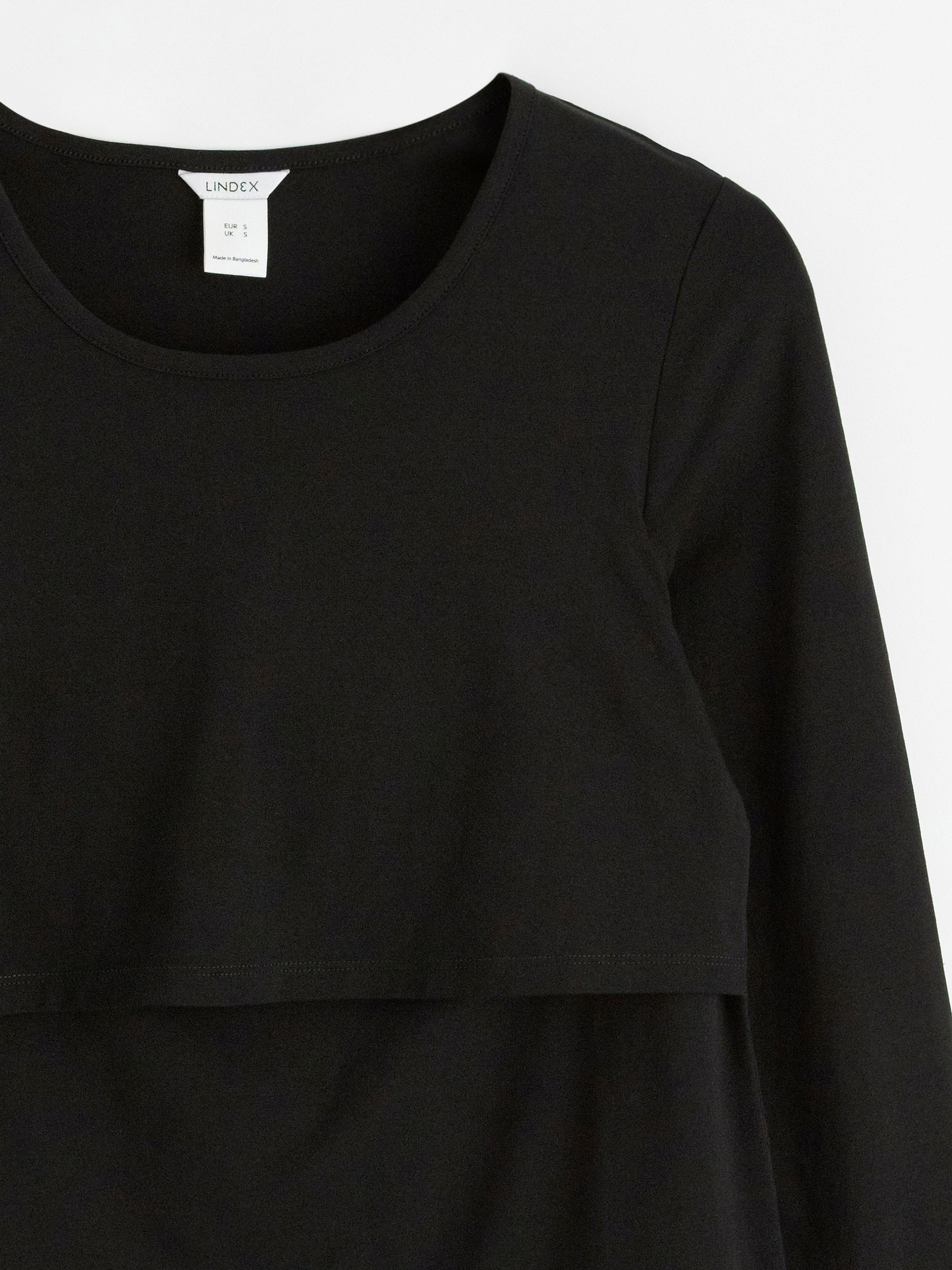 Top de lactancia para mamá negro
