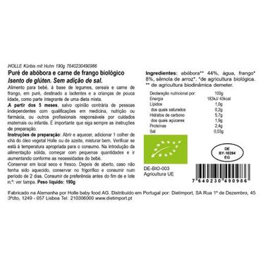 Holle Jar Puree Pumpkin Chicken Bio 4M 190 gr 190 gr