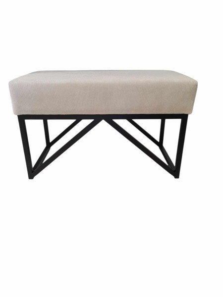 Pufa ławka siedzisko tapicerowane VALLIO czarny glamour 65cm