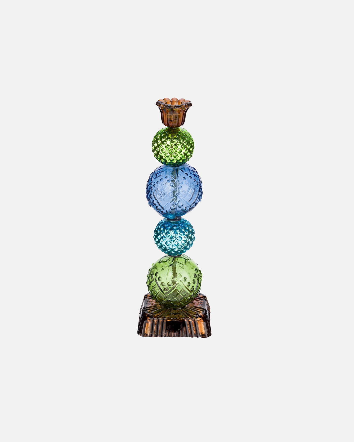 PIP Studio glass bead candle holder, blue/green - multicoloured, 30 cm