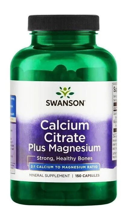 Swanson Cytrynian Wapnia i Magnez Kapsułki