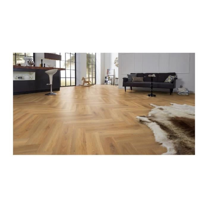 Parquet stratifié - KRONOTEX - Pisa Oak D3861 - 665 x 133 x 8 mm - 4 chanfreins - Compatible sol chauffant