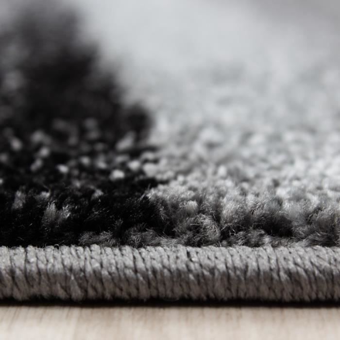 Tapis de salon CARPETTEX - Moderne - Noir 160 x 230 cm - Synthétique - Design moderne