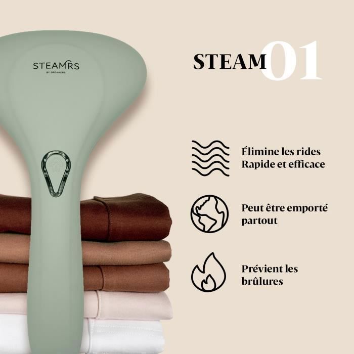 STEAMRS - Vaporizador de roupas potente e luxuoso - Vaporizador de roupas portátil - Verde