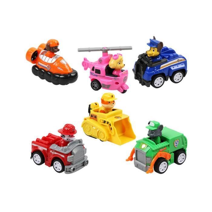 Figura de Paw Patrol con 6 coches, perros de Paw Patrol, Paw Chase, Capitán Puppy, vehículos de juguete para niños.
