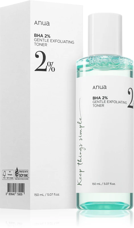 Tônico Esfoliante Suave Anua BHA 2% - tônico esfoliante suave para peles problemáticas