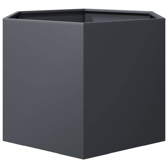 vidaXL Maceta hexagonal antracita de acero de 69x60x45 cm, maceta para flores, maceta para patio, maceta para jardín, 851124