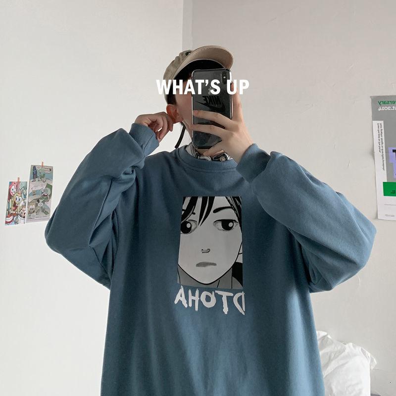 oversize Cartoon Printed Men Hoodies Autumn Men's O Neck Sweatshirts Man Streetwear Japanese Harajuku Casual Pullovers