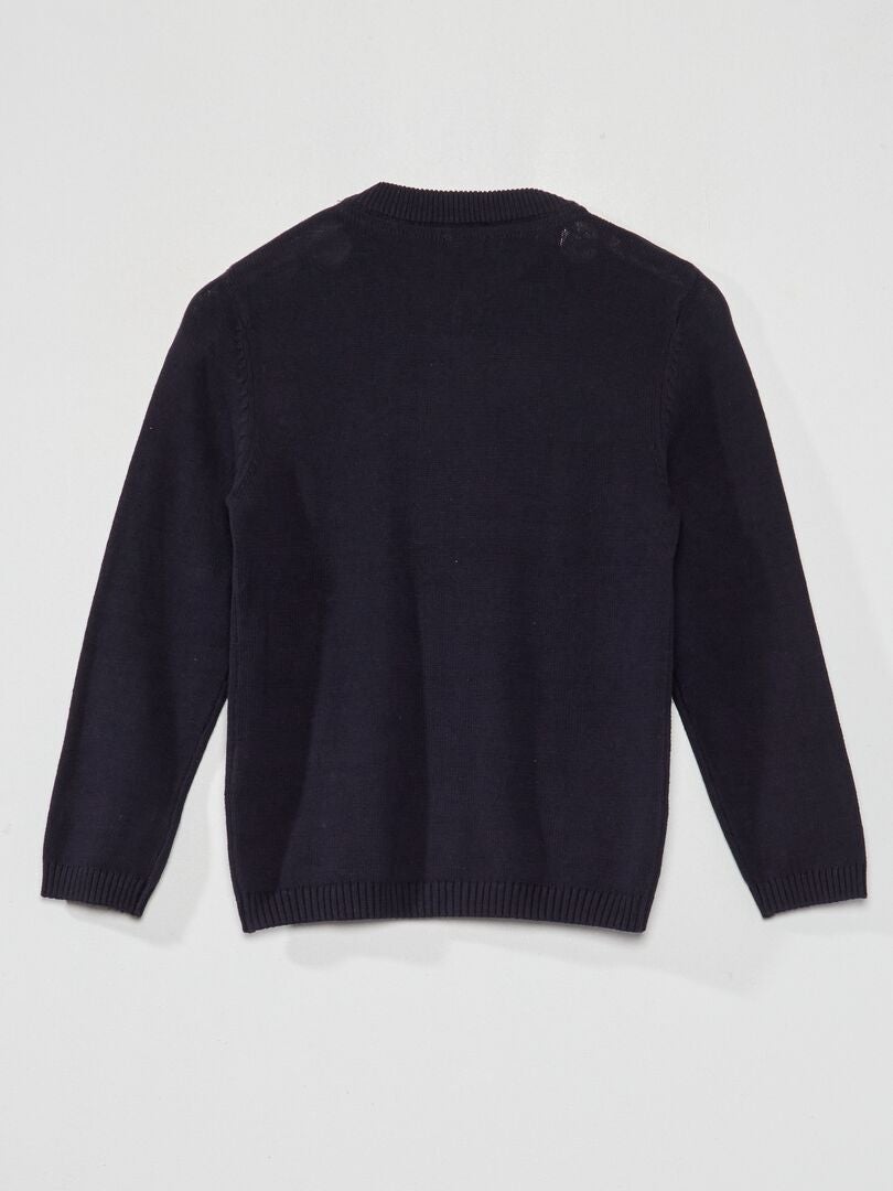 Gebreid vest met ritssluiting - blauw