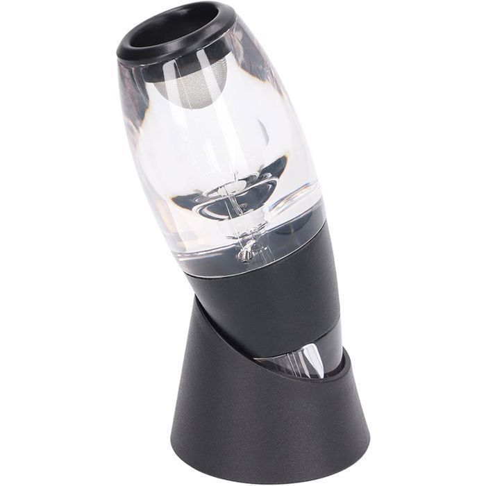 Decantador y jarra de vino con un dispositivo de aireación único que realza el sabor del vino, superficie lisa, plata
