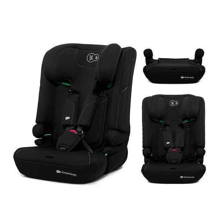 Seggiolino auto Kinderkraft I-COMFY 3 in 1 – 76-150 cm, R129, SPS, H-GUARD, regolazione in 10 posizioni, nero