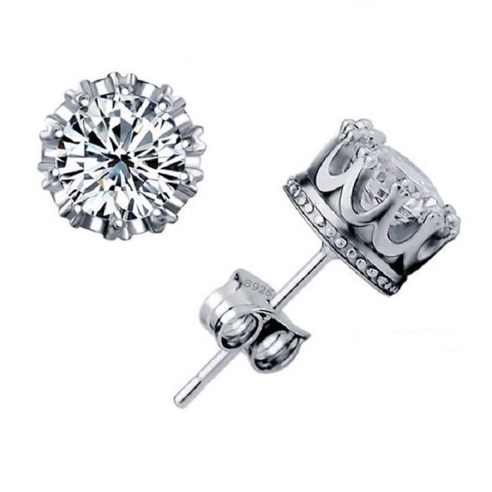 Ohrringe - Silber - Zirkonia - 7x5mm - 12mm - 925/1000