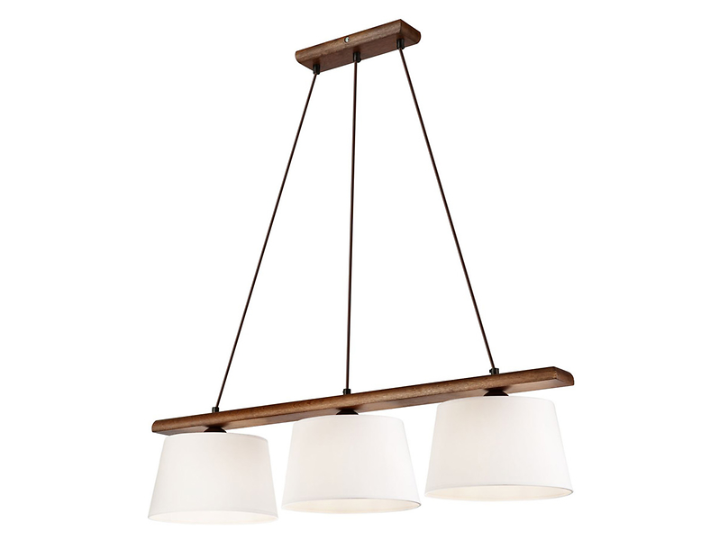 Lampa wisząca Aida 3-punktowa tkaninowa biała