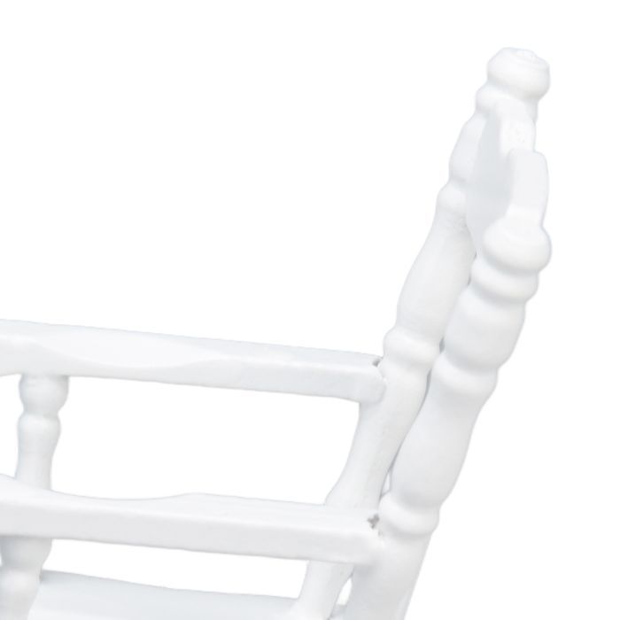 Chaise de maison de poupée - GIGICIAL - 1:12 - Bois - Blanc - Chaise à bascule miniature