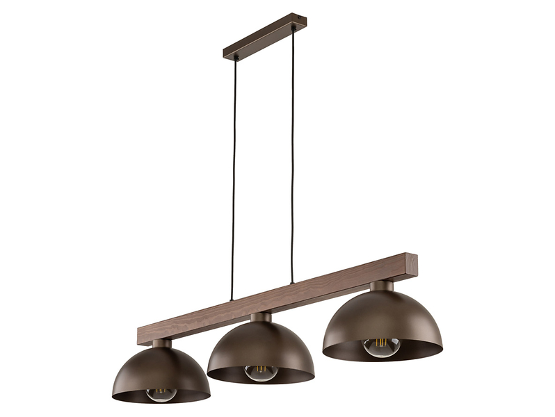 Lampa wisząca Oslo 3-punktowa metalowa brązowa