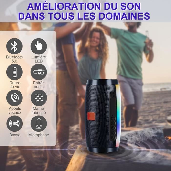 Kannettava Bluetooth-kaiutin, 360° Surround Stereo Langaton Kaiutin, 1200mAh, IPX5, USB-AUX-TF-korttiportti juhliin, vaellukseen