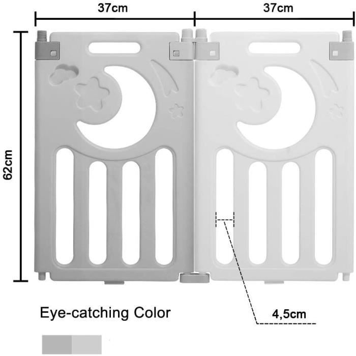 Box per bambini, cancelletto di sicurezza, box taglia L, box per bambini in plastica ecologica, adatto a bambini da 0 a 6 anni (10 pannelli)