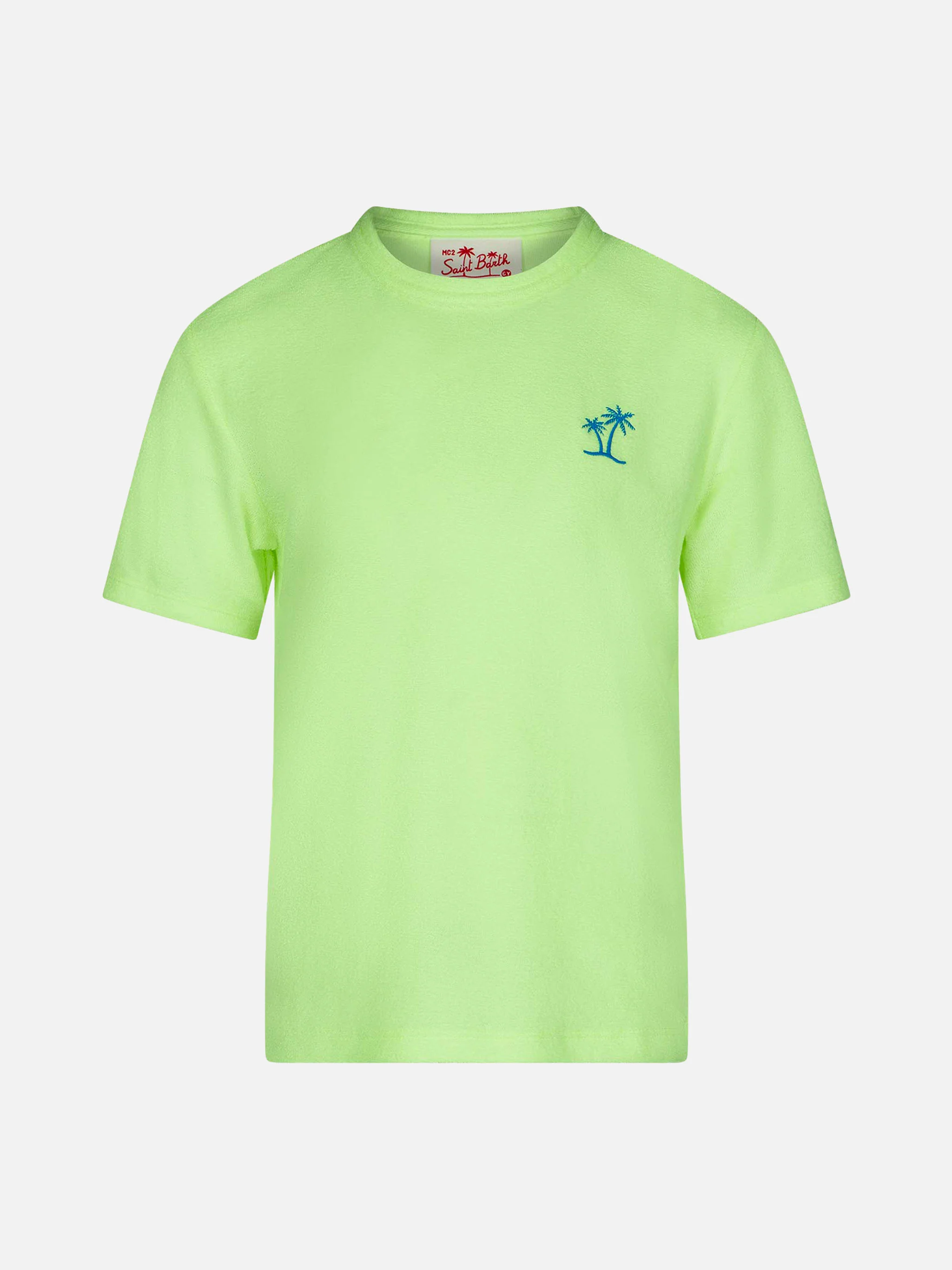 T-shirt gialla da bambino in spugna con taschino