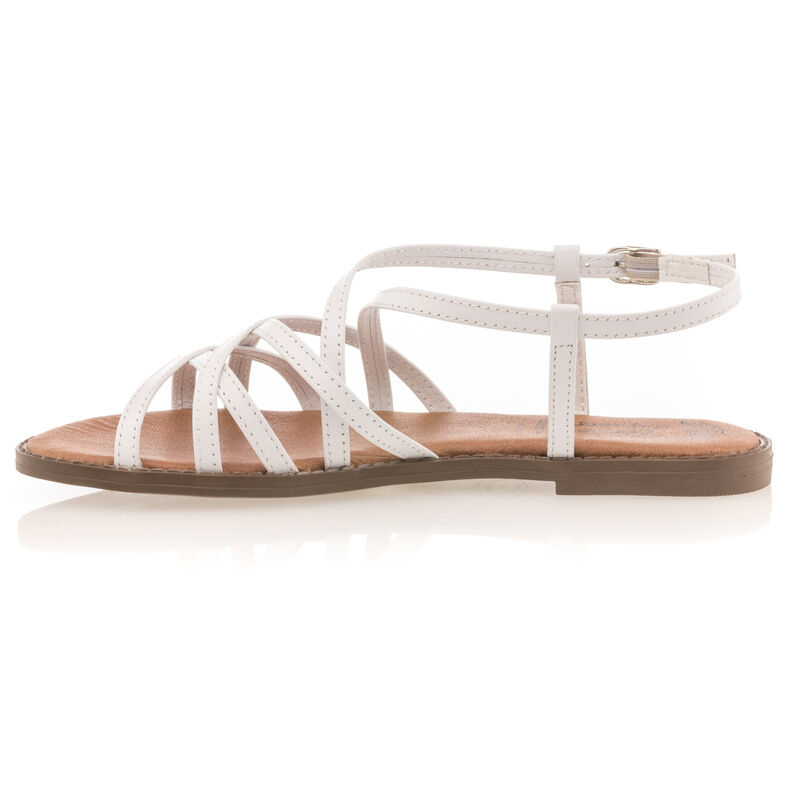 Weiße Damensandalen / Zehenfreie Schuhe