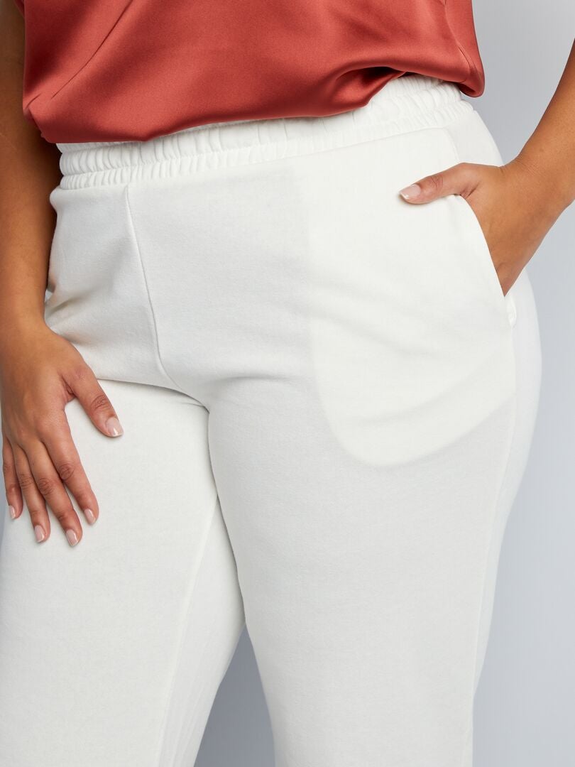 Fleece joggingbroek - WIT