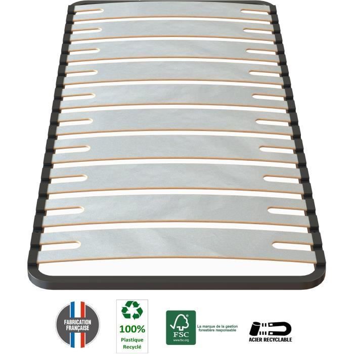 Base de cama estofada com ripas SEDAC OPTISIZE 90 x 190 cm - 4 cm