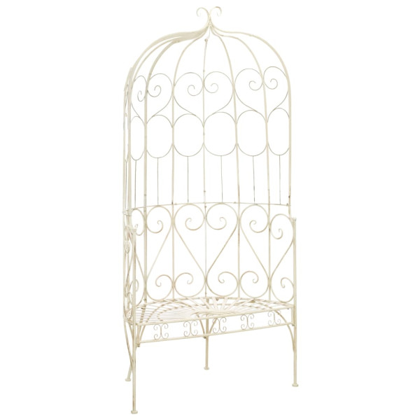 Ławka ogrodowa Biały 95 cm Metal vidaXL