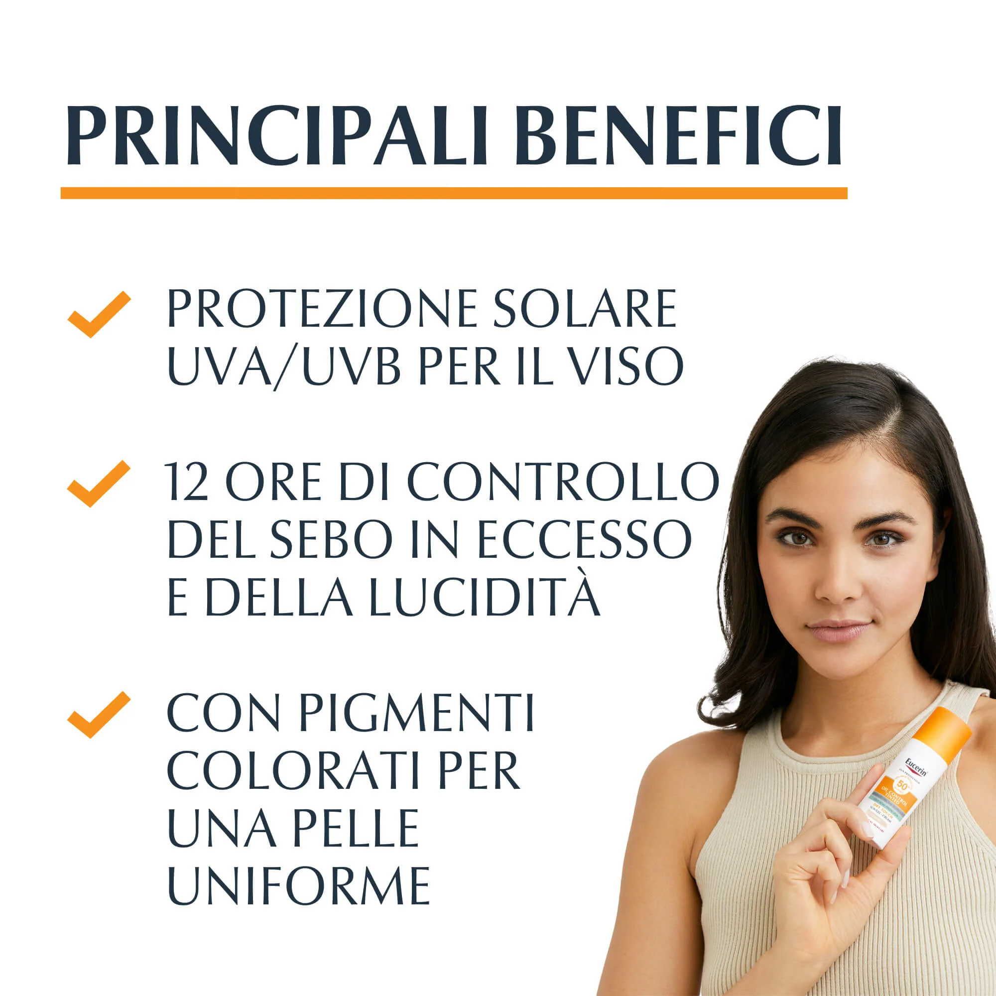 Sun Protection Oil Control Tinted Dry Touch Face Sun Gel-Creme SPF50+ - Solare viso alta prot., Crema viso colorata antimperfezioni