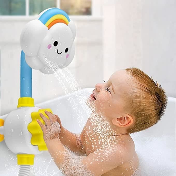 Giocattoli per il bagnetto del bambino, giocattolo per la doccia del bambino, giocattolo spray per il bagnetto, giocattolo per la doccia ad acqua, rubinetto doccia a forma di nuvola arcobaleno per bambini