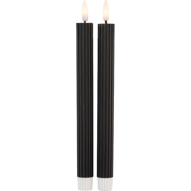 Vie Selected Kronelys 2-pack 24 cm LED-timer svart