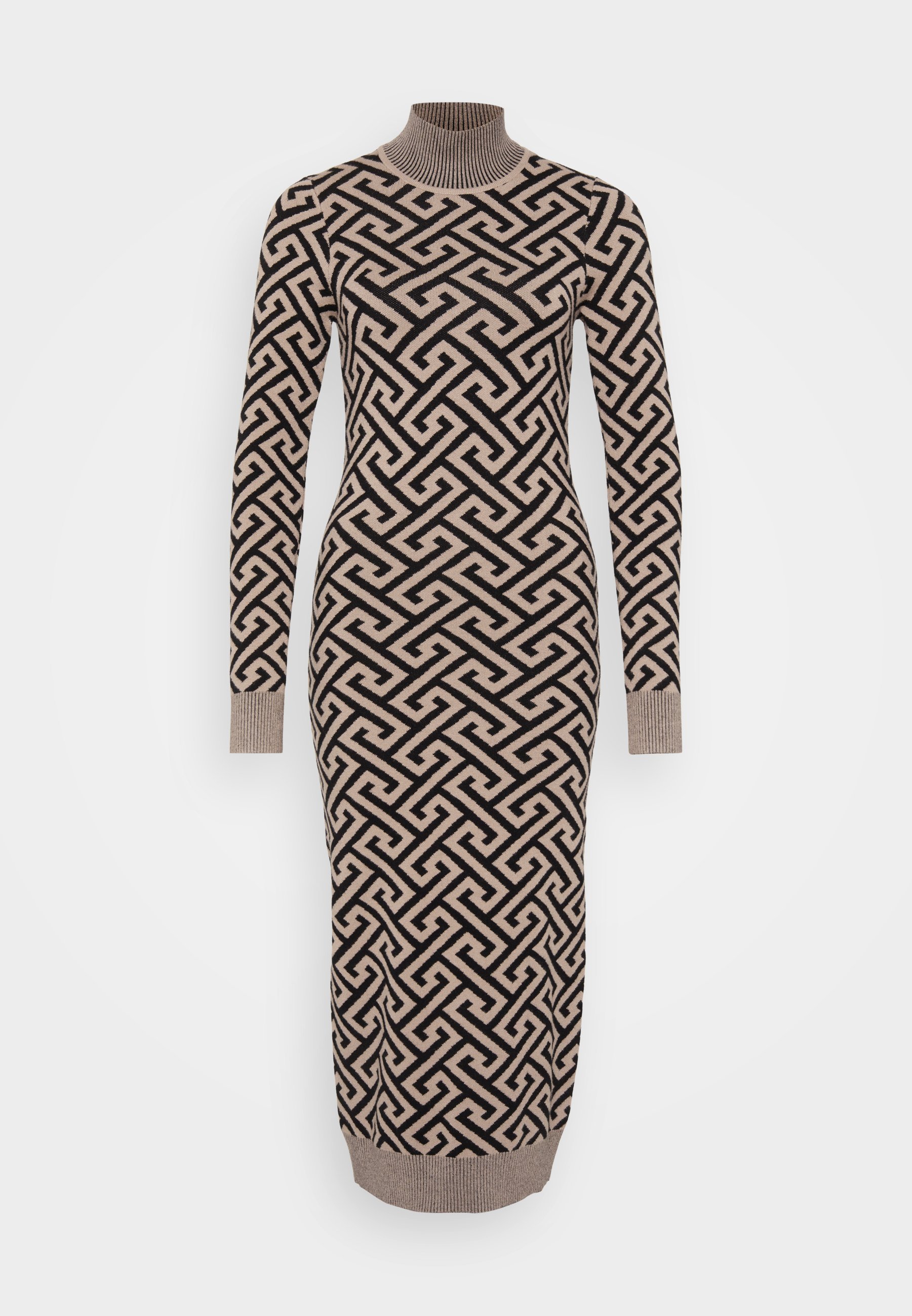 Robe Vero Moda Tall VMARIA ART col montant mi-mollet - Robe droite - vison noir/argent