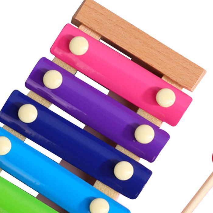 Xilófono infantil SALUTUYA, xilófono de madera de 8 tonos con barras de colores, juguete educativo profesional, madera de pino.
