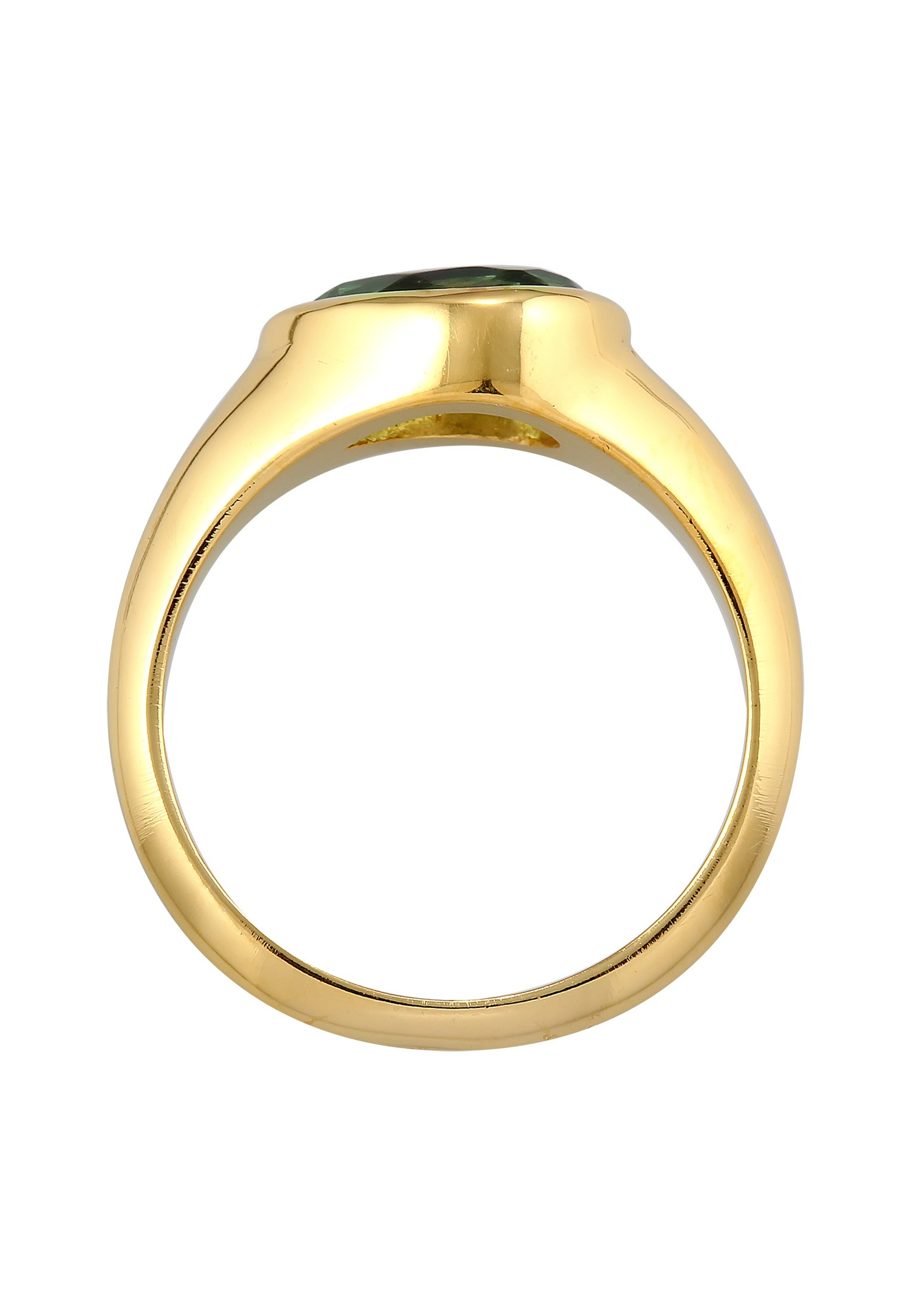 Elli PREMIUM Elli PREMIUM Bague Femmes Sceau Tendance avec pierre précieuse en argent sterling 925 plaqué or