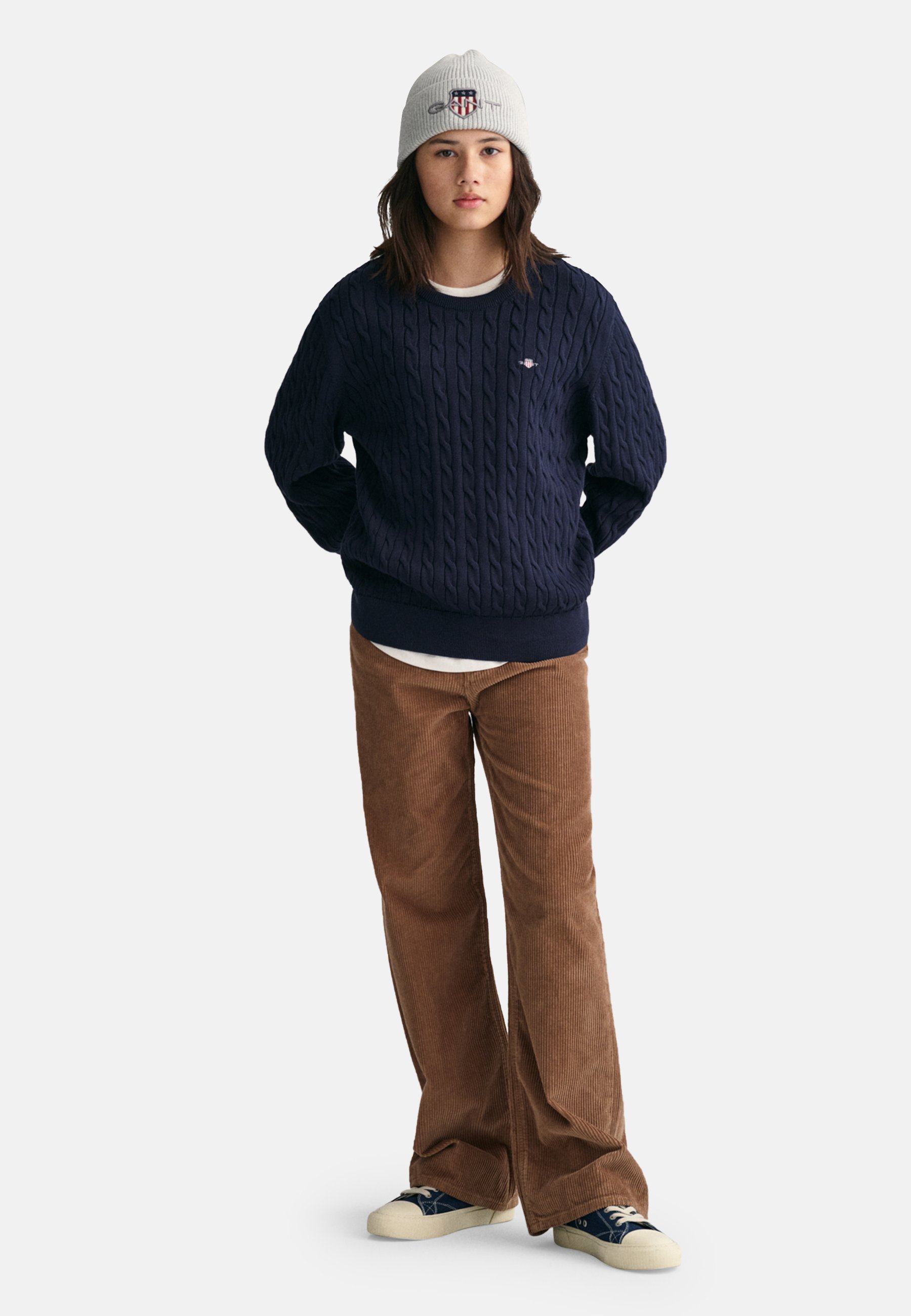 Pull GANT SHIELD CABLE C NECK - bleu soir