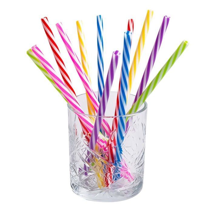 Paille non jetable - Boland - 30297 - Multicolore - Paquet de 12 - Brosse de nettoyage incluse